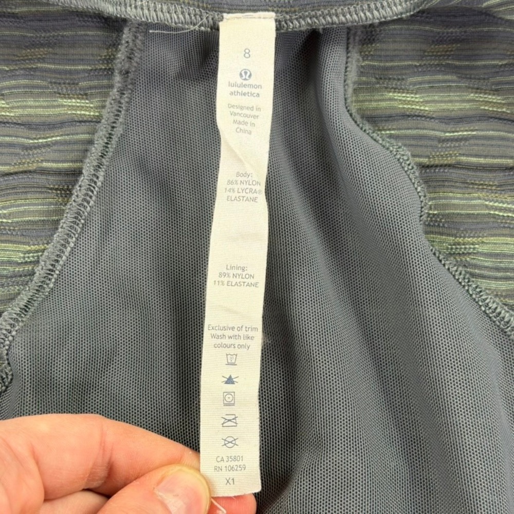 Lululemon Define Jacket Women 8 Green Grey Space Dye Striped Full Zip Yoga Layer - Picture 8 of 12